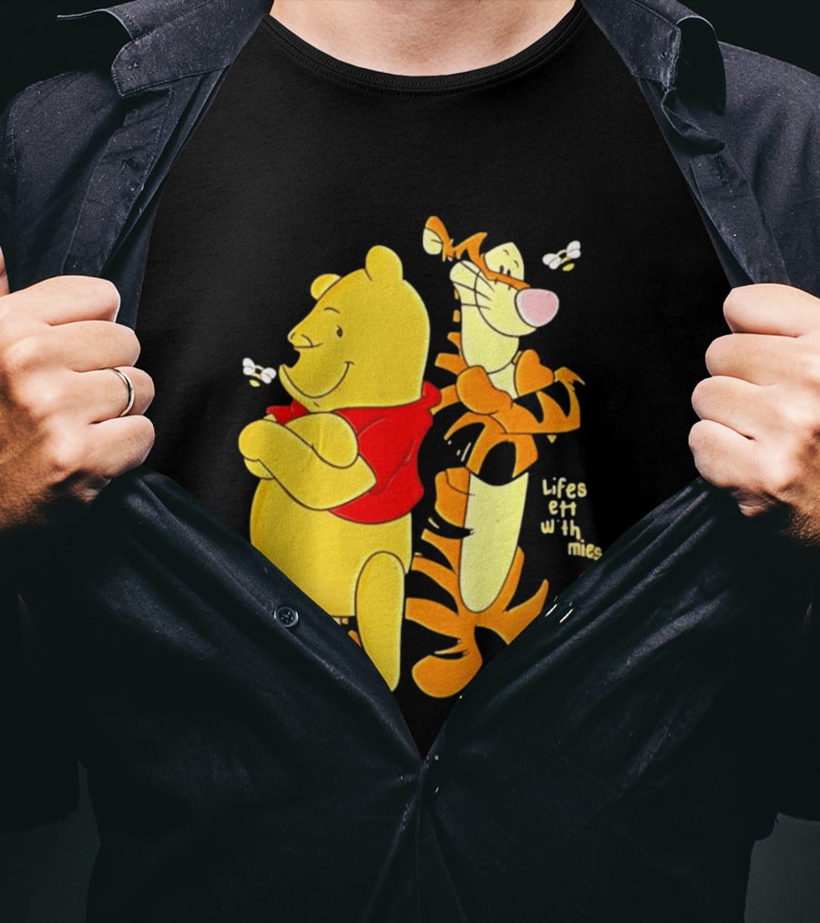 Lifes Better With Homies Winnie The Pooh And Tigger Bees T-Shirt