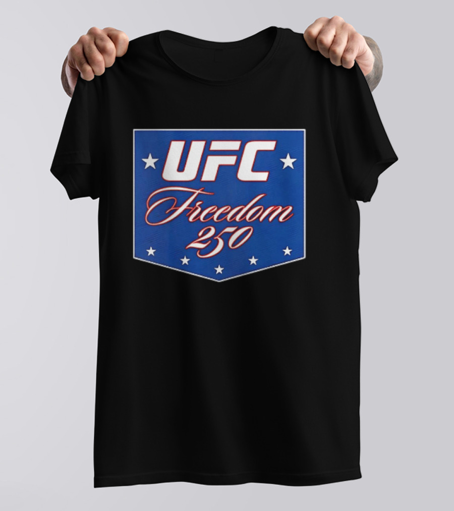 UFC Freedom 250 Stars And Script On Blue T-Shirt