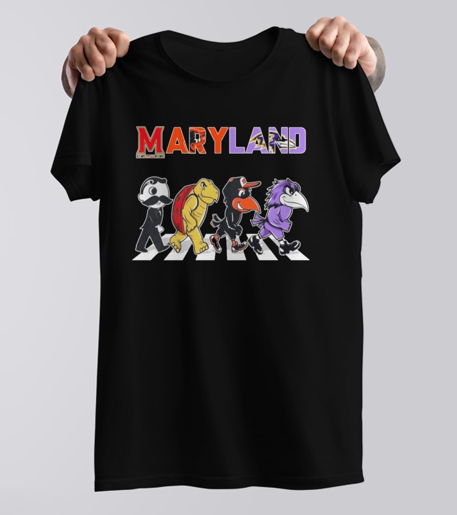 Abbey Road Natty Boh Testudo Oriole Raven Crossing Maryland Ravens Orioles T-Shirt