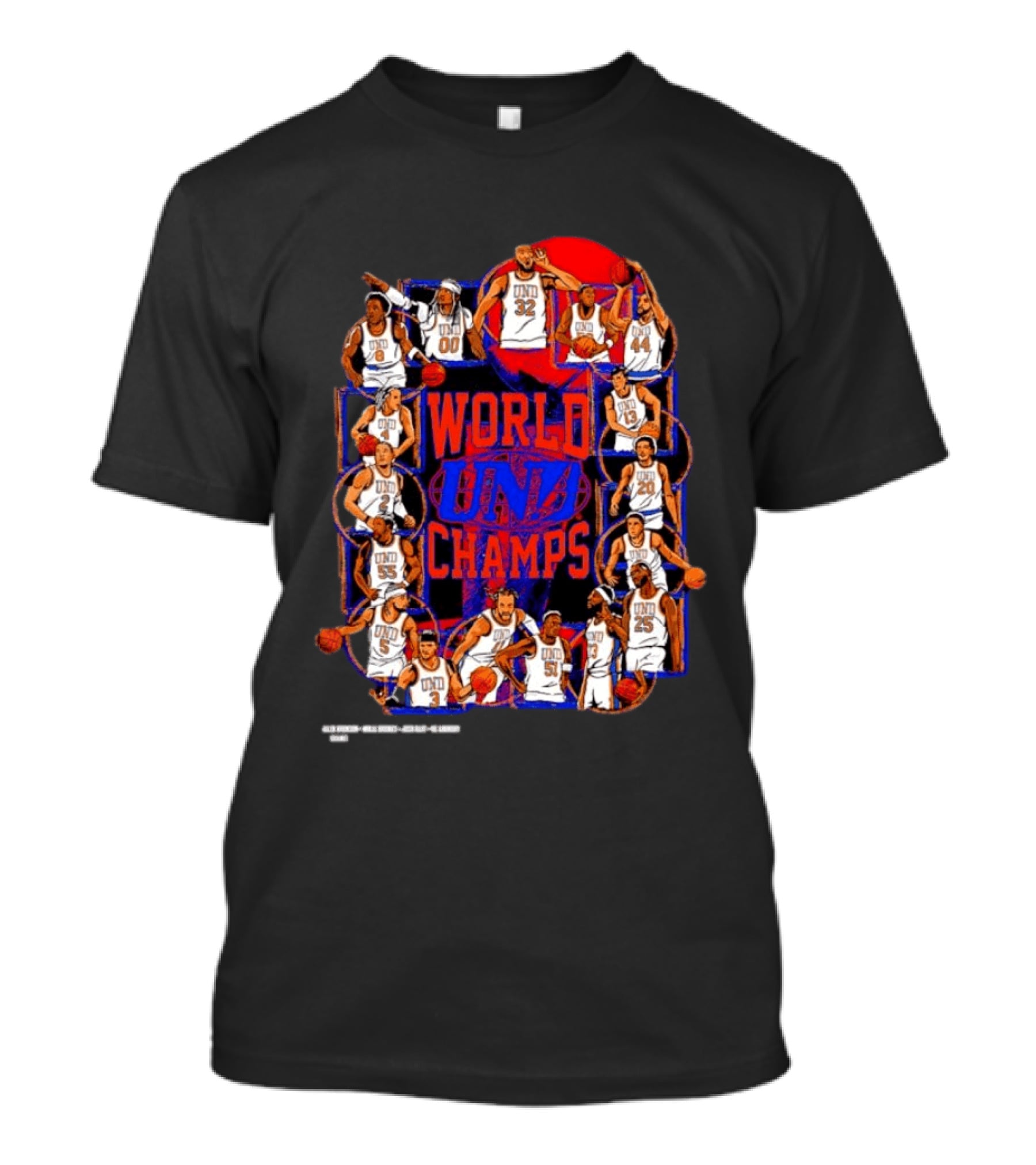 New York Knicks World Champs UND Basketball Players Team T-Shirt