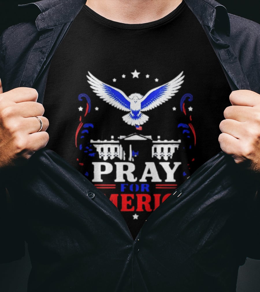 Pray For America White House Dove Patriotic T-Shirt
