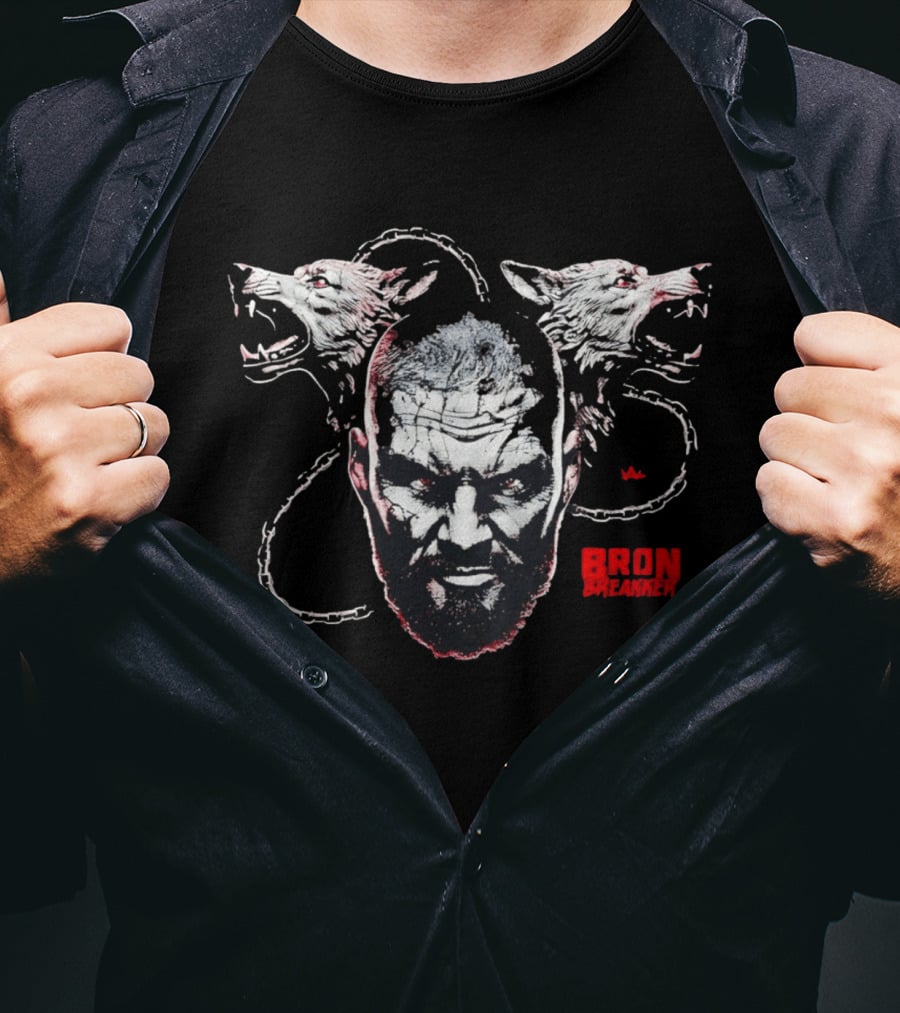WWE Bron Breaker Wolf Chain Graphic Men's Top T-Shirt