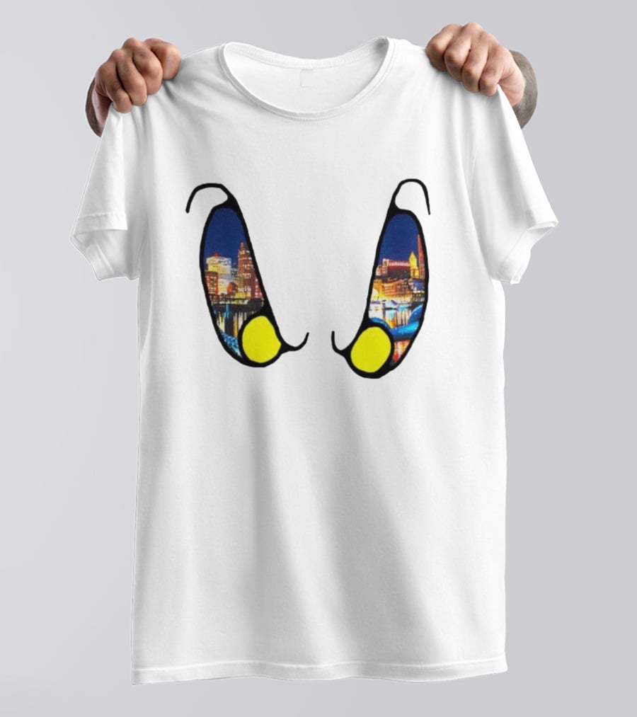 Boston Nightlife Cityscape Reflection In Eyes T-Shirt
