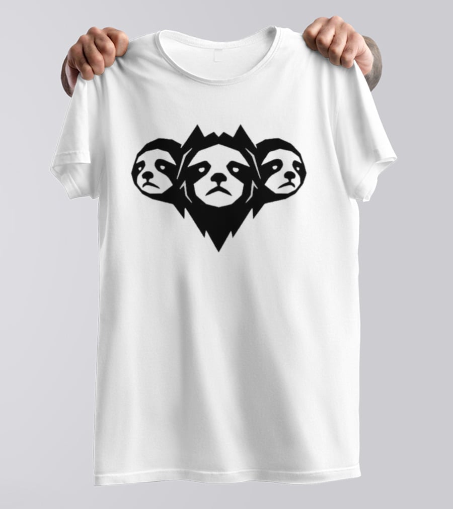 Cyber Sloth Geometric Minimalist Animal Faces Trio T-Shirt