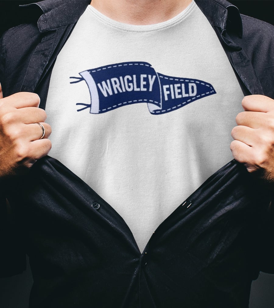Wrigley Field Pennant Vintage Chicago Cubs Memorabilia T-Shirt
