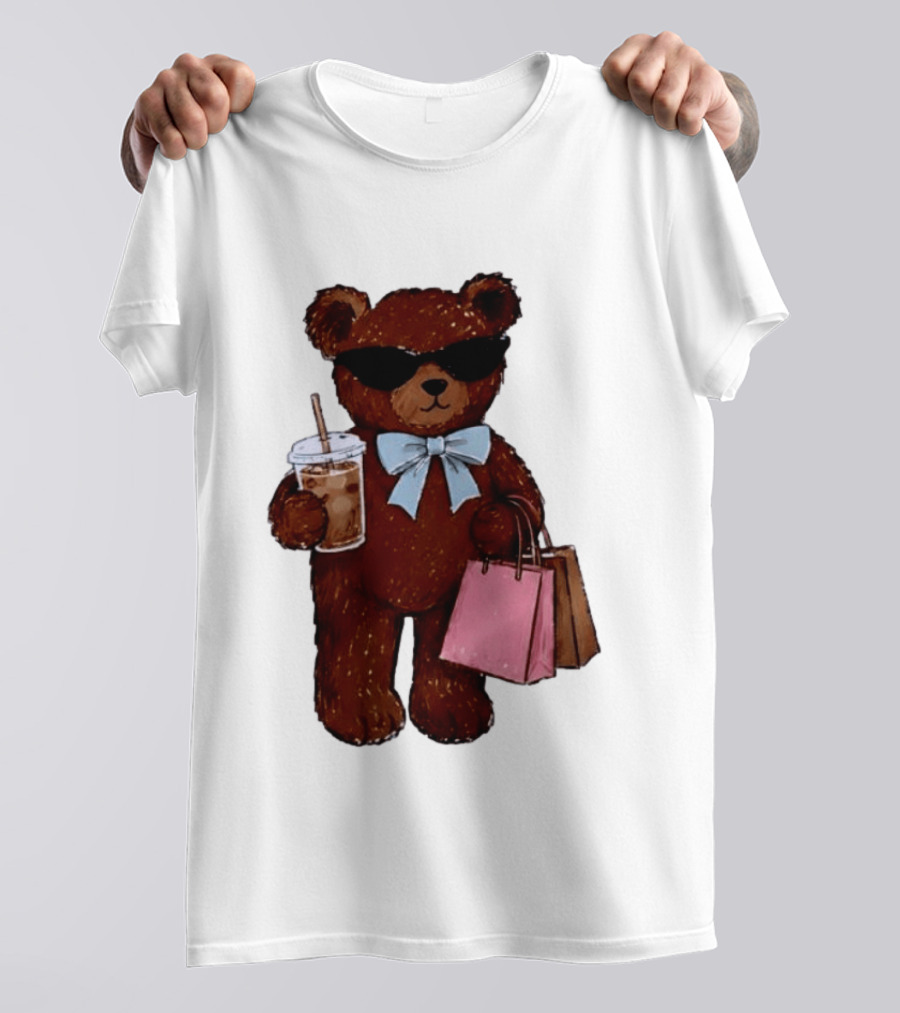 Cool Teddy Bear Shopping With Treats And Accessories T-Shirt