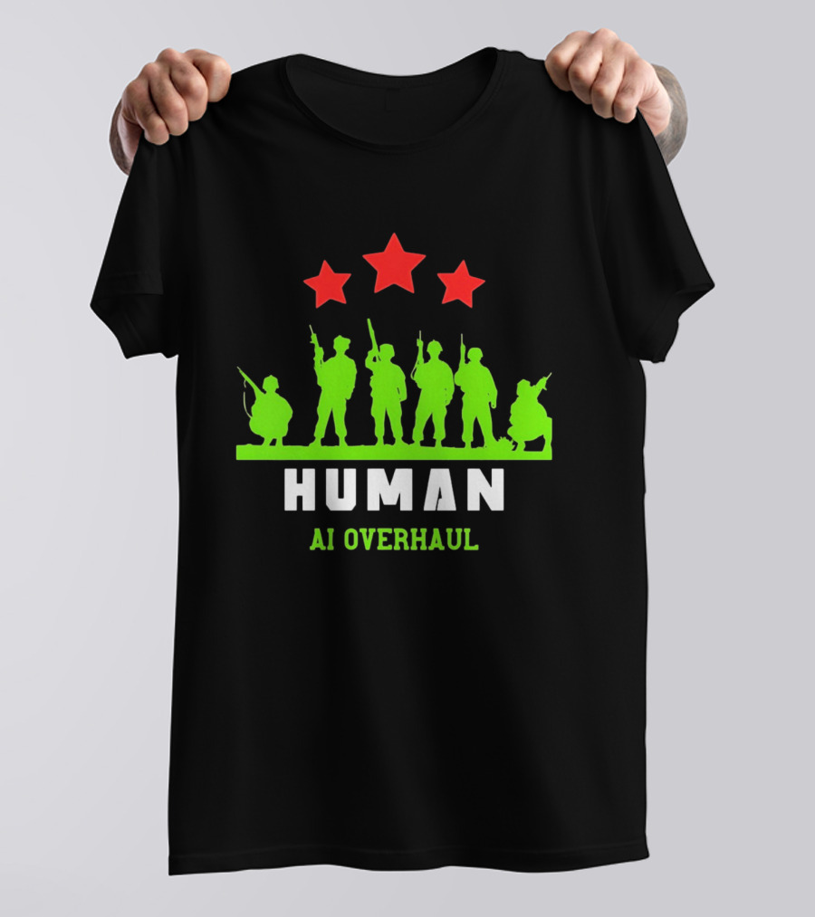 AI Overhaul Human Soldiers With Red Stars T-Shirt