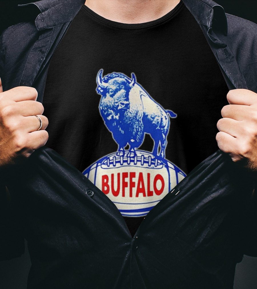 Buffalo Bills Vintage Standing Bison On Football Retro Nostalgia T-Shirt
