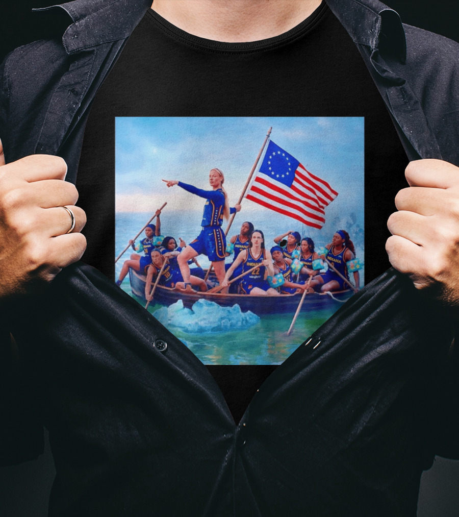 Indiana Fever Crossing The Delaware With Floaties Basketball Team T-Shirt