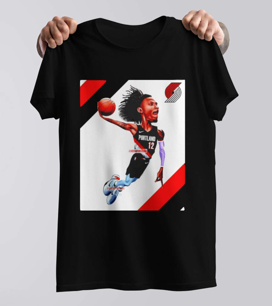 Portland Trail Blazers Ja Morant Crossover Art Dunking Basketball Player Jersey 12 T-Shirt