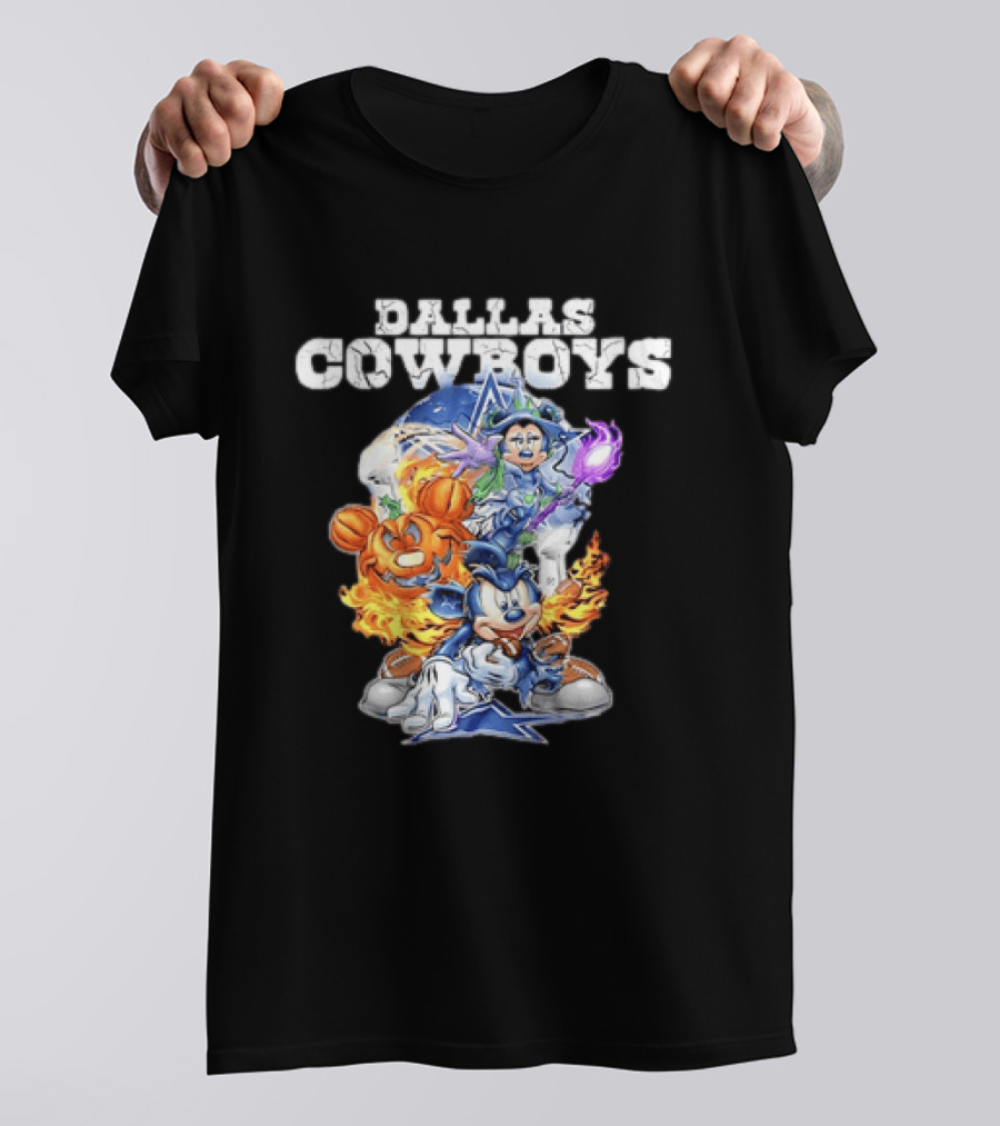Dallas Cowboys Disney Halloween Mickey Pumpkin Magic Collaboration T-Shirt