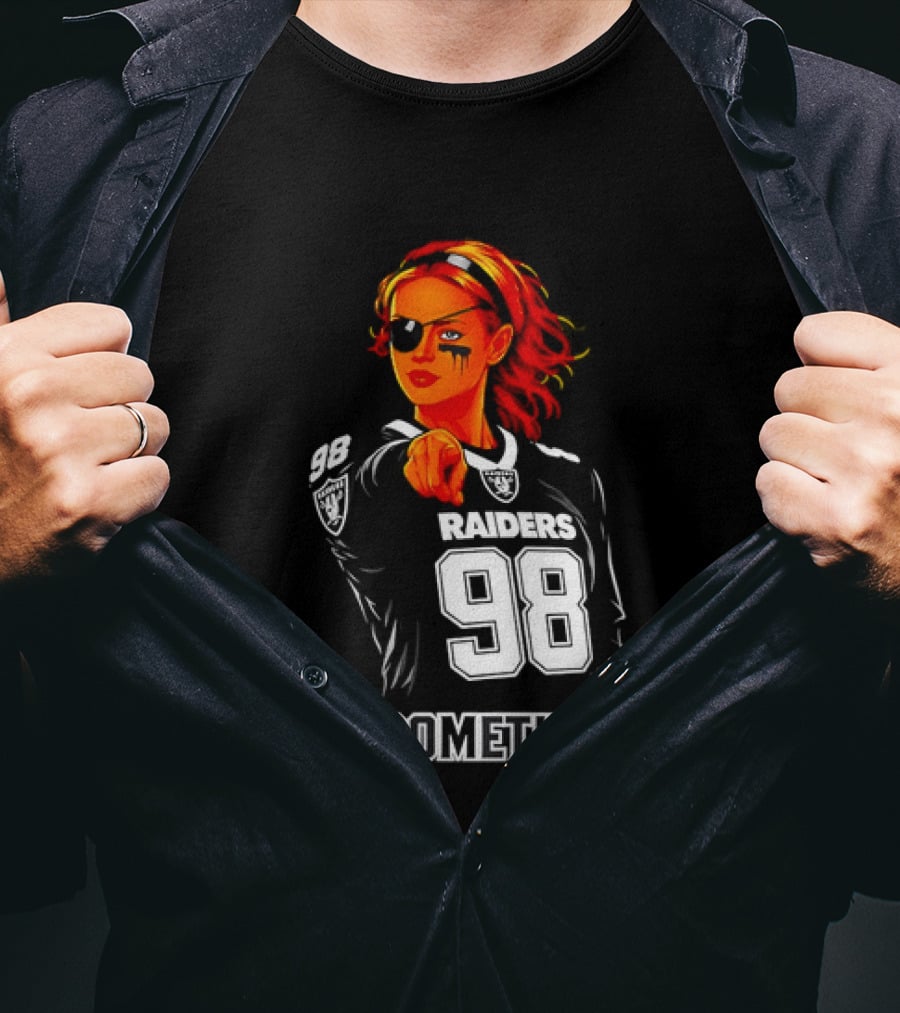 Do Something Raiders 98 Football Woman Pointing T-Shirt
