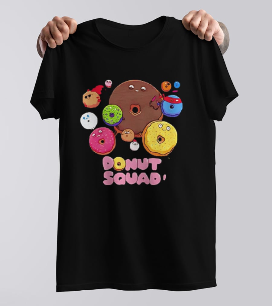 Colorful Donut Squad Cartoon Team With Playful Characters T-Shirt