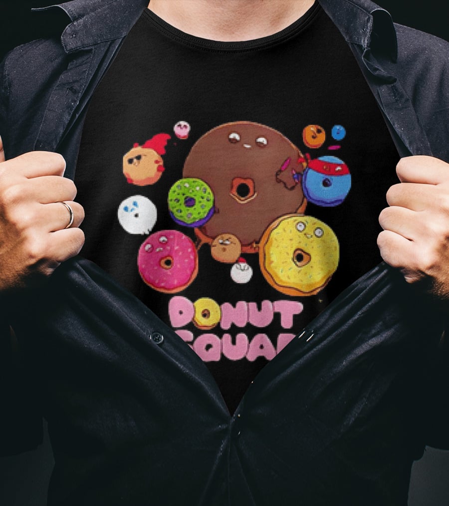 Colorful Donut Squad Cartoon Team With Playful Characters T-Shirt