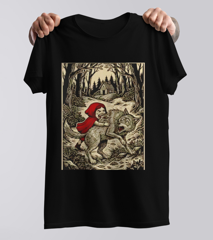 Little Red Riding Hood Humor Inverted Stories Wolf Reversal T-Shirt