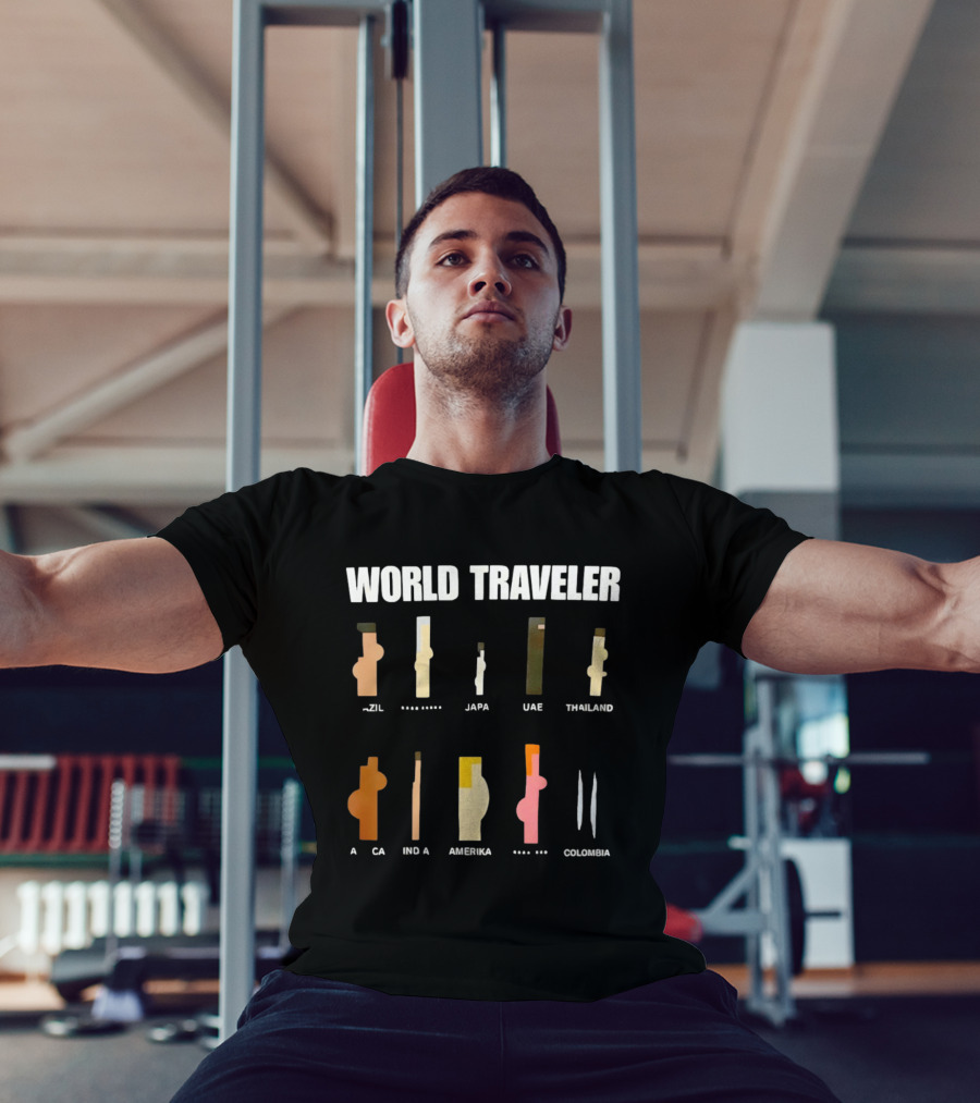 World Traveler Brazil Japan UAE Thailand Africa India America Colombia 2026 T-Shirt