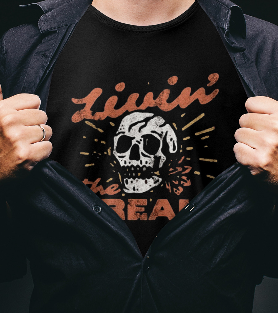 Livin' The Dream Skull Vintage Style Retro Vibes T-Shirt