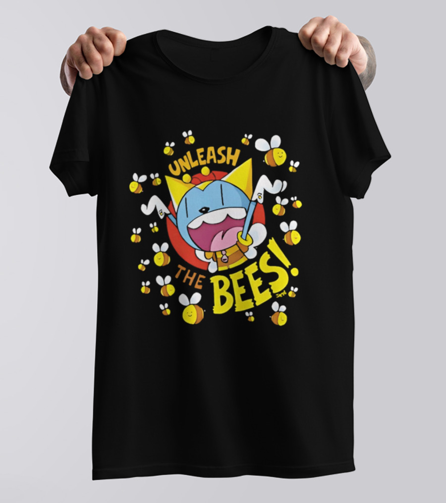 Unleash The Bees Looshkin Cartoon Character Honeycombs T-Shirt