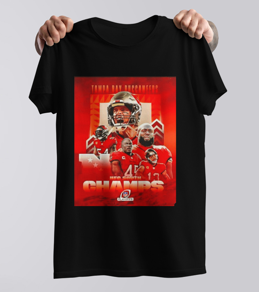 Tampa Bay Buccaneers NFL Playoffs NFC South Champs Celebration T-Shirt