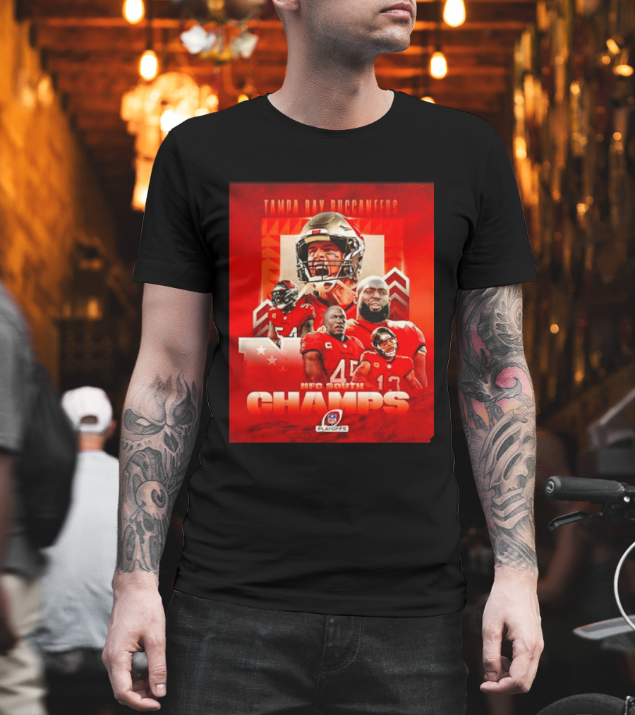 Tampa Bay Buccaneers NFL Playoffs NFC South Champs Celebration T-Shirt