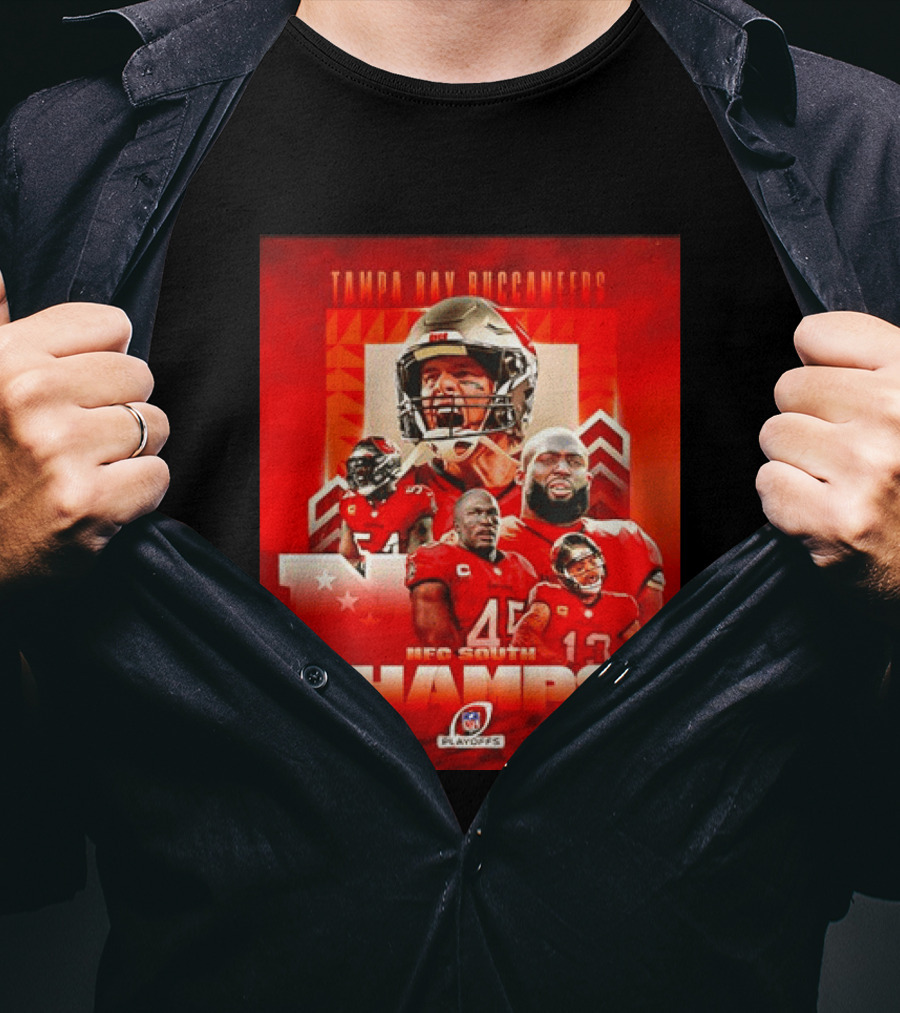 Tampa Bay Buccaneers NFL Playoffs NFC South Champs Celebration T-Shirt