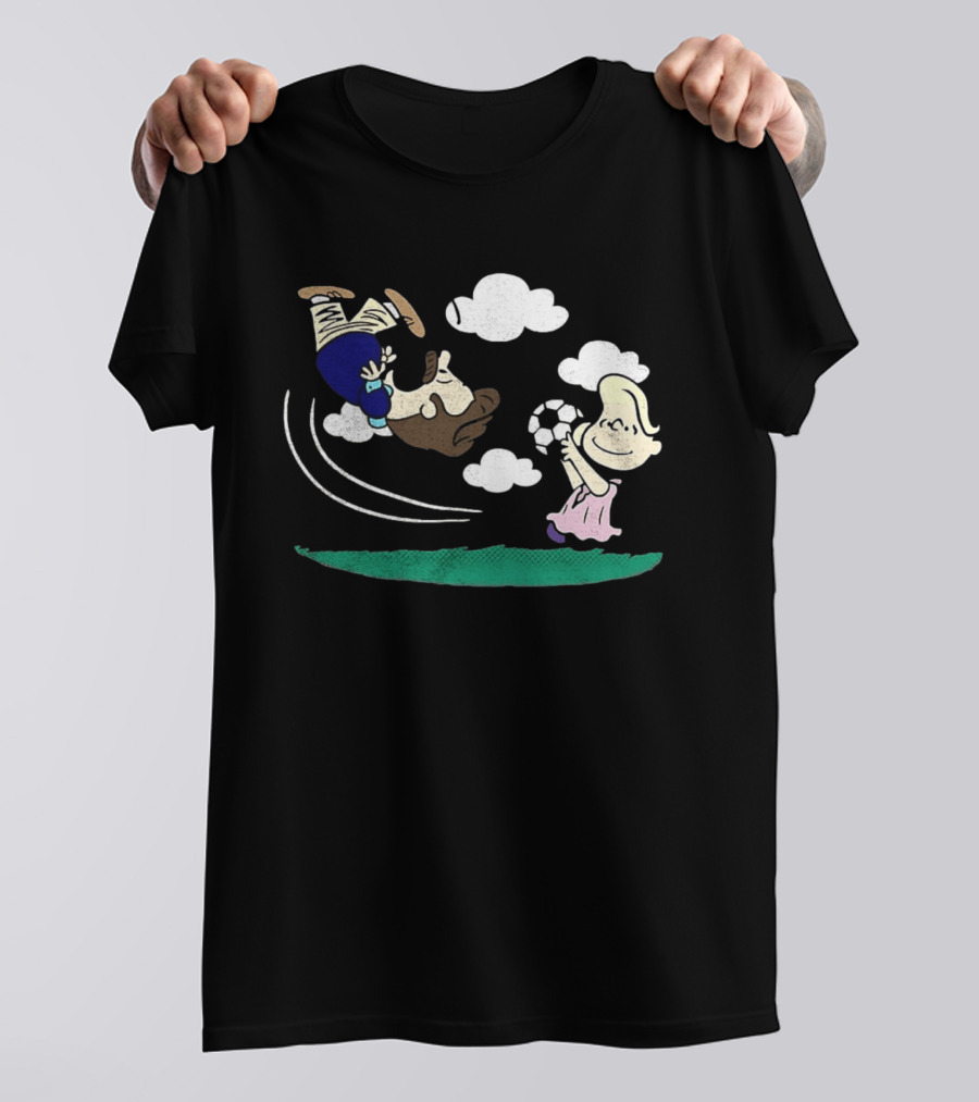 Ted And Rebecca Lucy Van Pelt Lassonuts Peanuts Football Kick T-Shirt