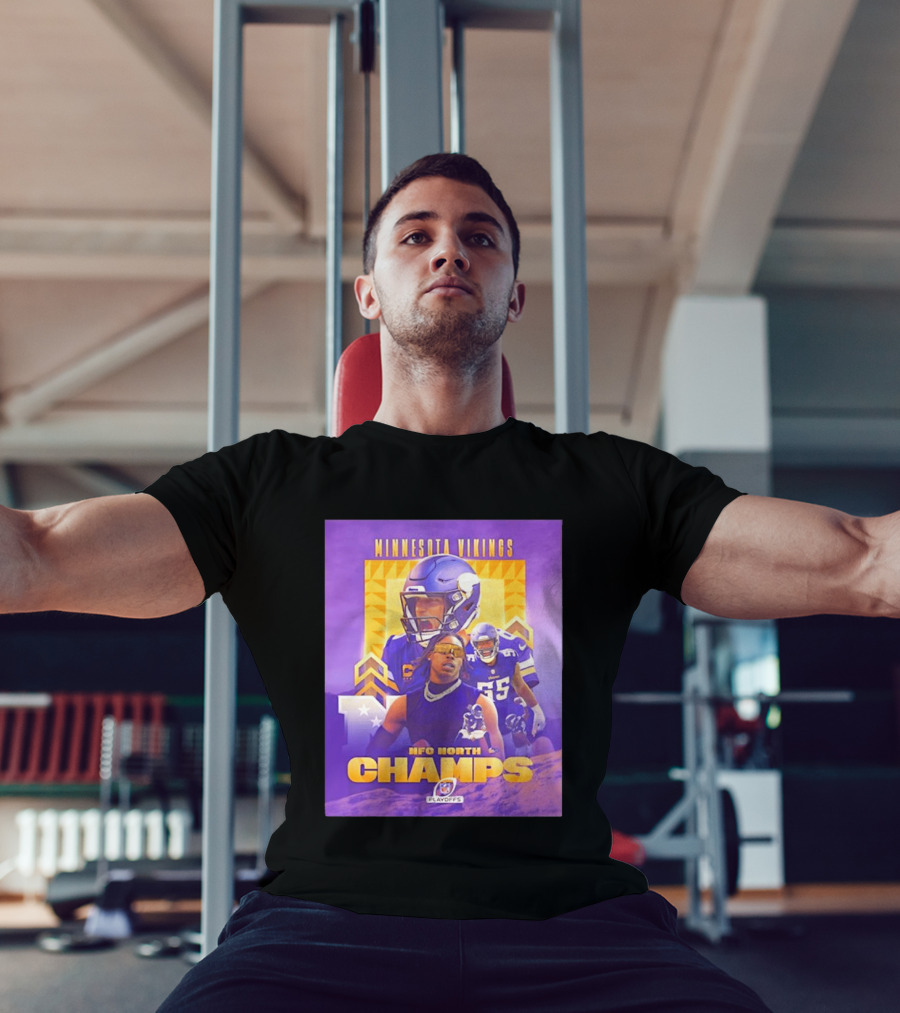 Minnesota Vikings NFC North Champs 2022 Playoffs Celebration T-Shirt