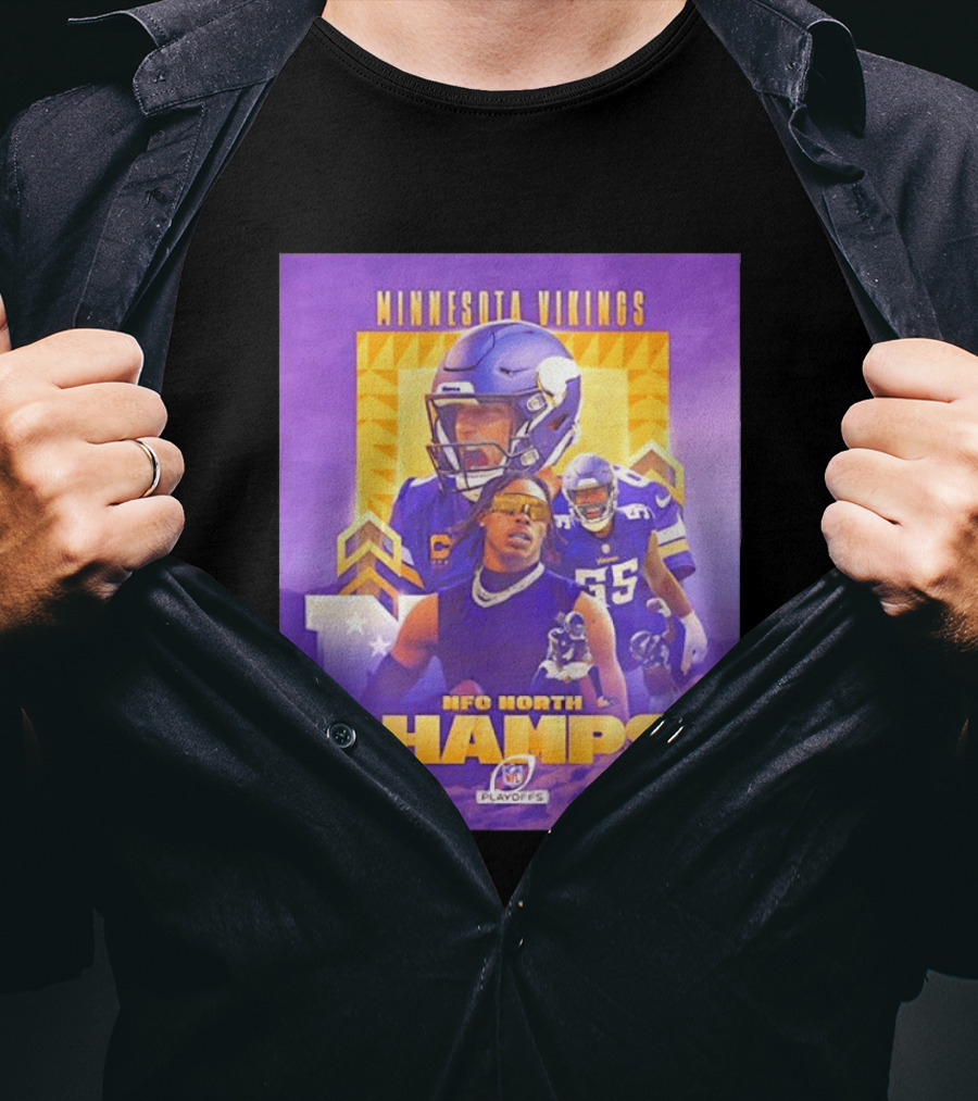 Minnesota Vikings NFC North Champs 2022 Playoffs Celebration T-Shirt