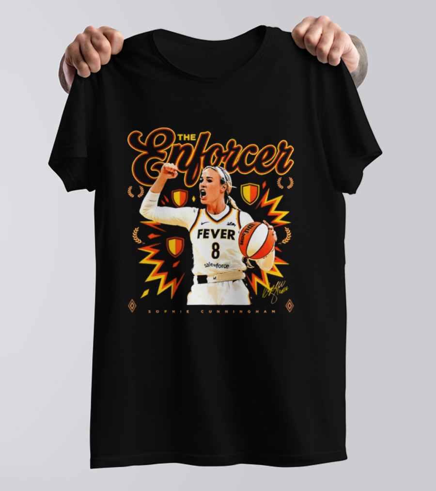 The Enforcer Sophie Cunningham Fever 8 Indiana Basketball WNBA 2026 T-Shirt