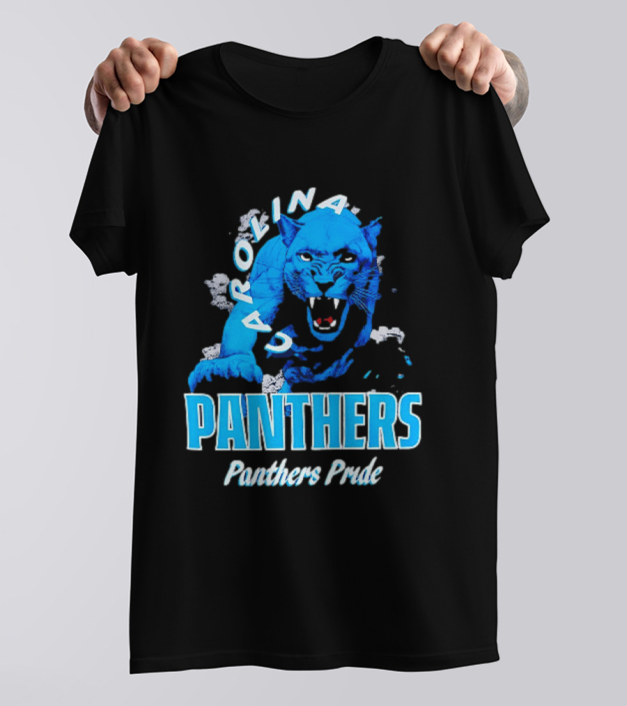 Carolina Panthers Pride Charging Forward Fierce Blue Panther T-Shirt