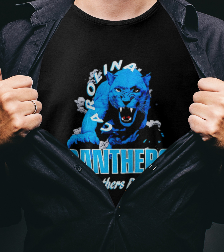 Carolina Panthers Pride Charging Forward Fierce Blue Panther T-Shirt