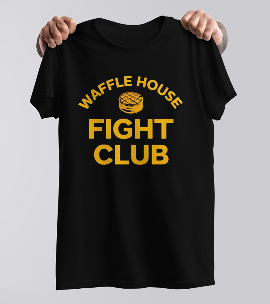 Waffle House Fight Club Restaurant Parody Humor Pancake Stack T-Shirt