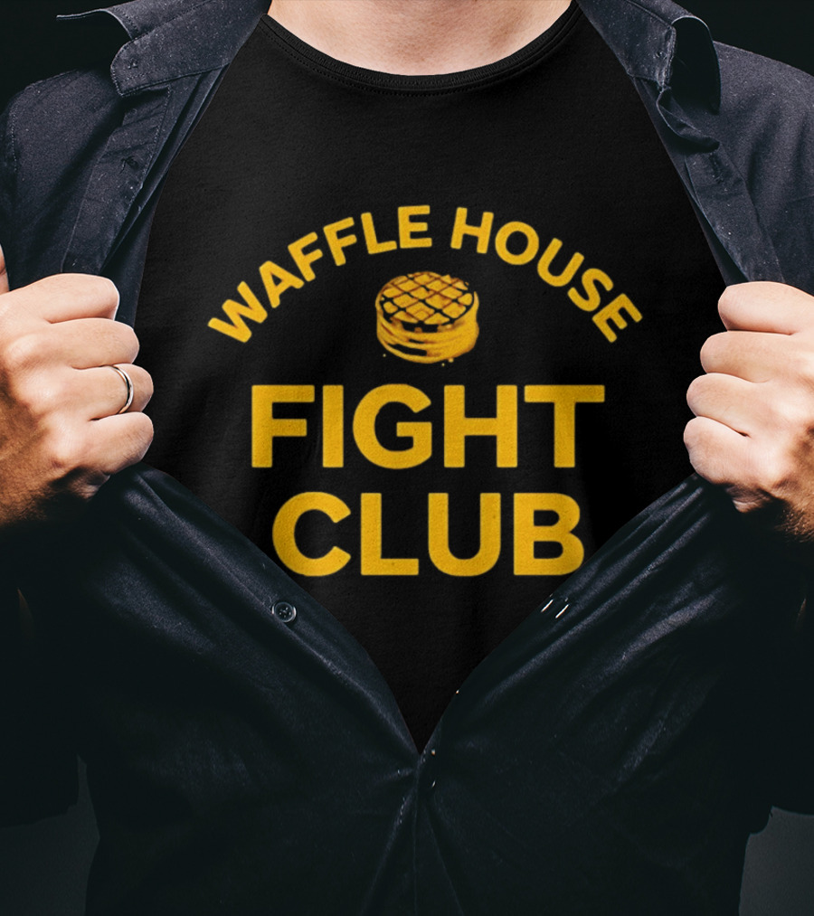 Waffle House Fight Club Restaurant Parody Humor Pancake Stack T-Shirt