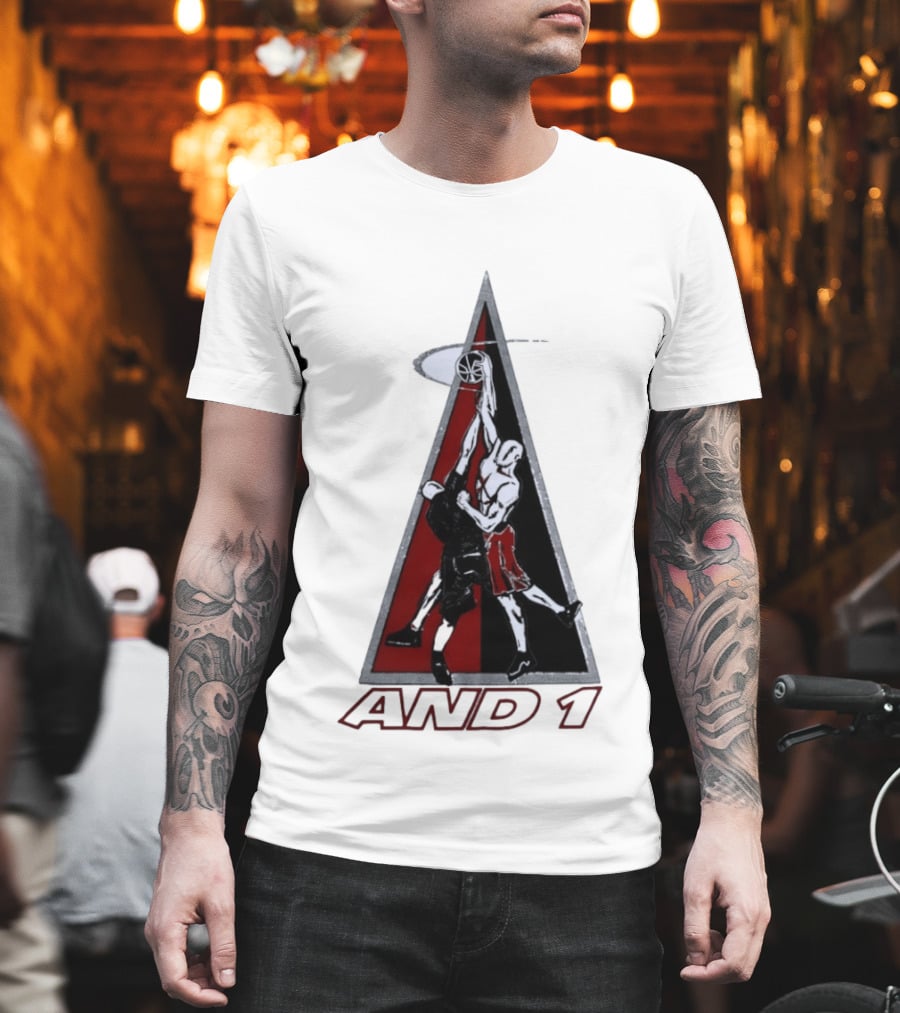 AND 1 Basketball Players Dunking Triangle T-Shirt