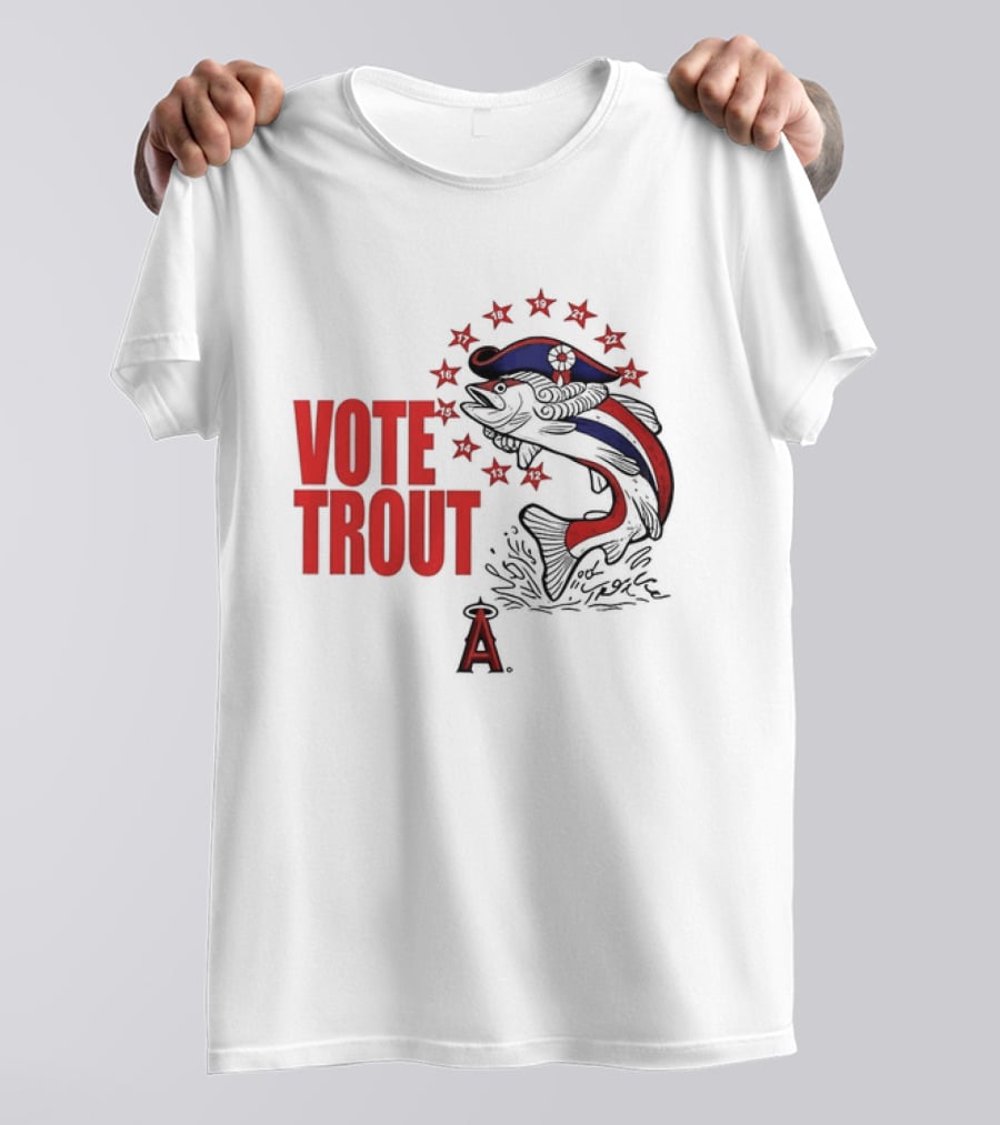 Los Angeles Angels Vote Trout Red Blue Star Fish T-Shirt