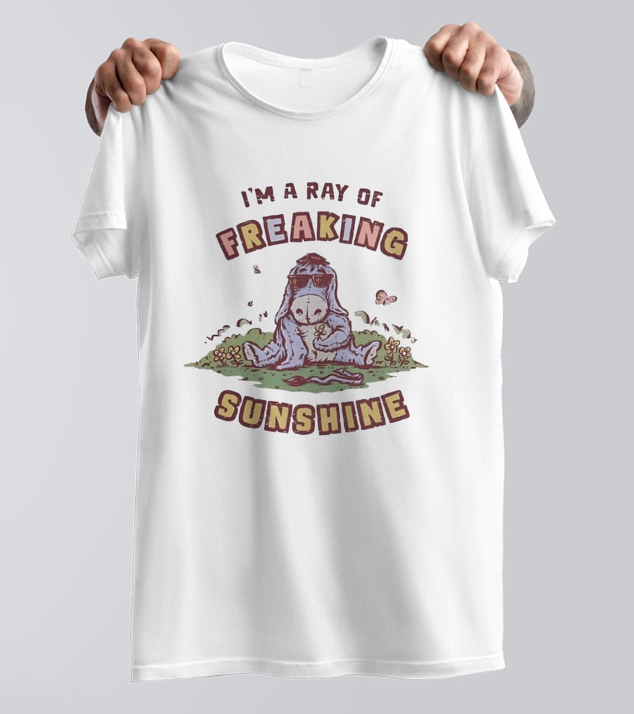 Eeyore I'm A Ray Of Freaking Sunshine Sitting In Flowers T-Shirt