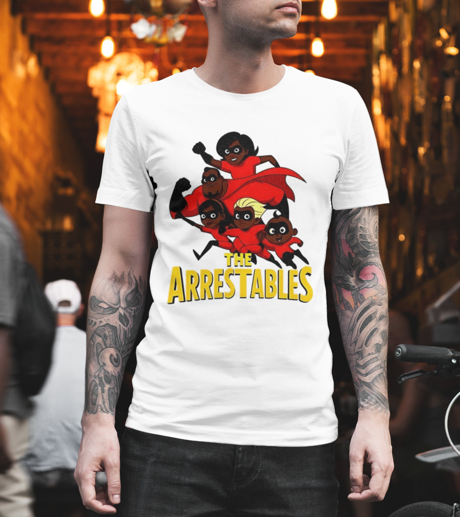 The Arrestables Superhero Family In Red Suits T-Shirt