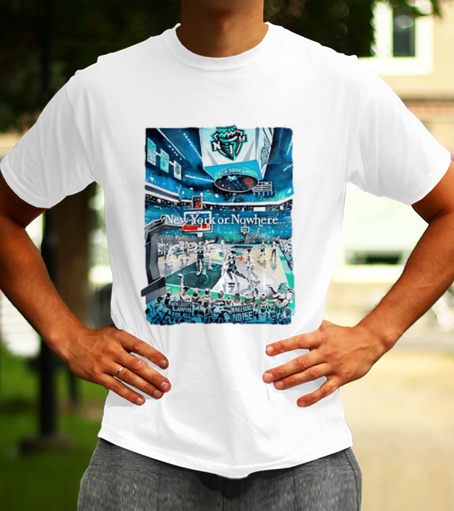 Gavin Snider New York Liberty Basketball New York Or Nowhere Stadium Scene T-Shirt