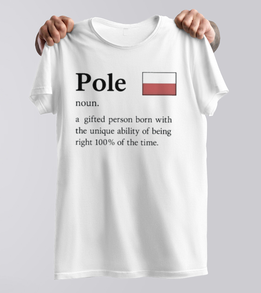 Pole Noun A Gifted Person Born With The Unique Ability Of Being Right 100% Of The Time T-Shirt