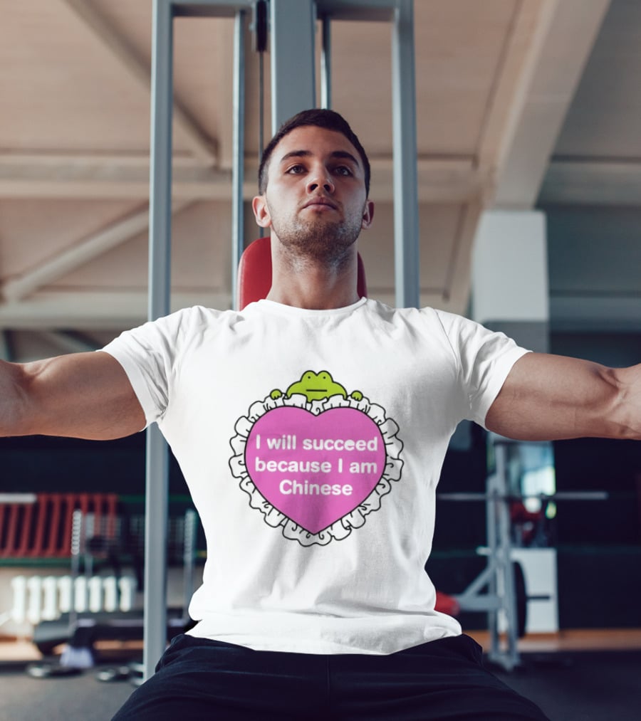 I Will Succeed Because I Am Chinese Pink Heart Frog T-Shirt