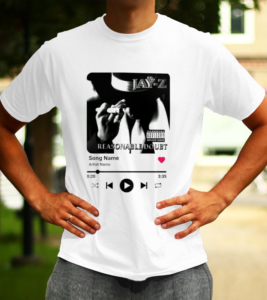 Jay Z Reasonable Doubt Song Name Artist Name Parental Advisory Explicit Content Iconic Album Cover T-Shirt