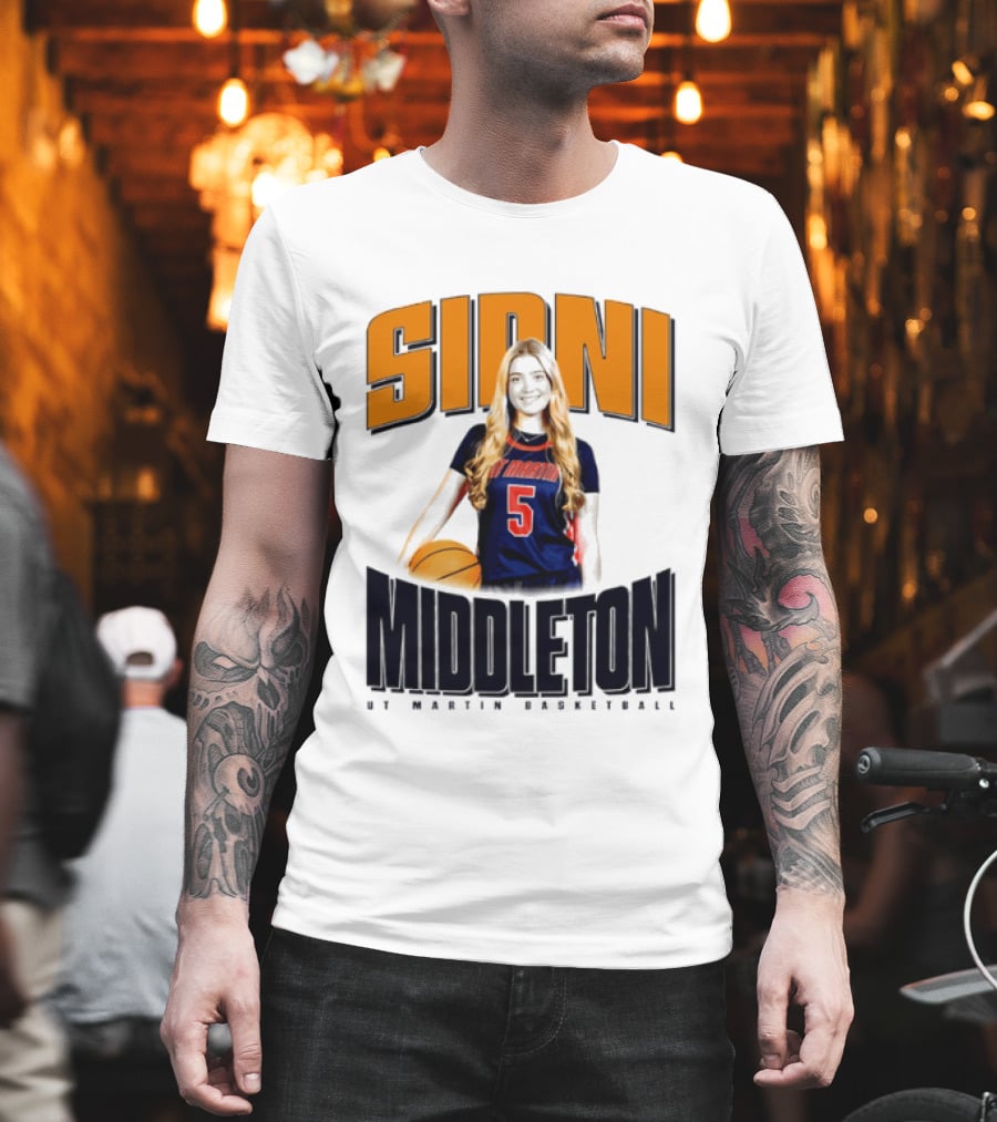 Sidni Middleton 5 UT Martin Skyhawks Basketball T-Shirt