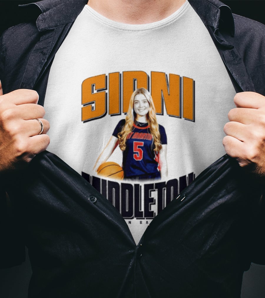 Sidni Middleton 5 UT Martin Skyhawks Basketball T-Shirt