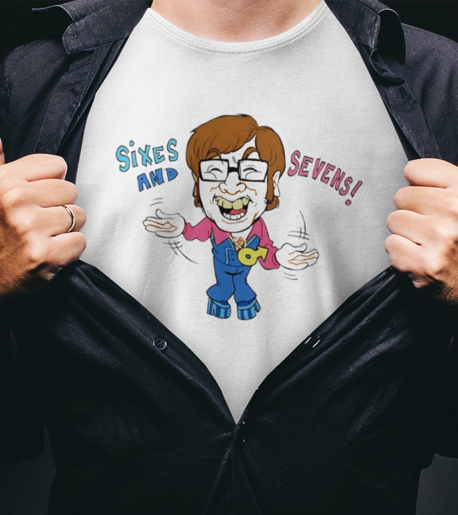 Sixes And Sevens Retro Caricature Groovy Cartoon T-Shirt