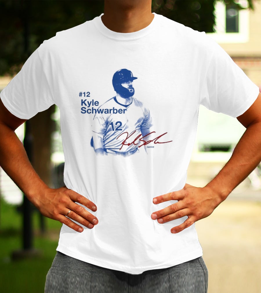 #12 Kyle Schwarber Baseball Player Slash Signature T-Shirt