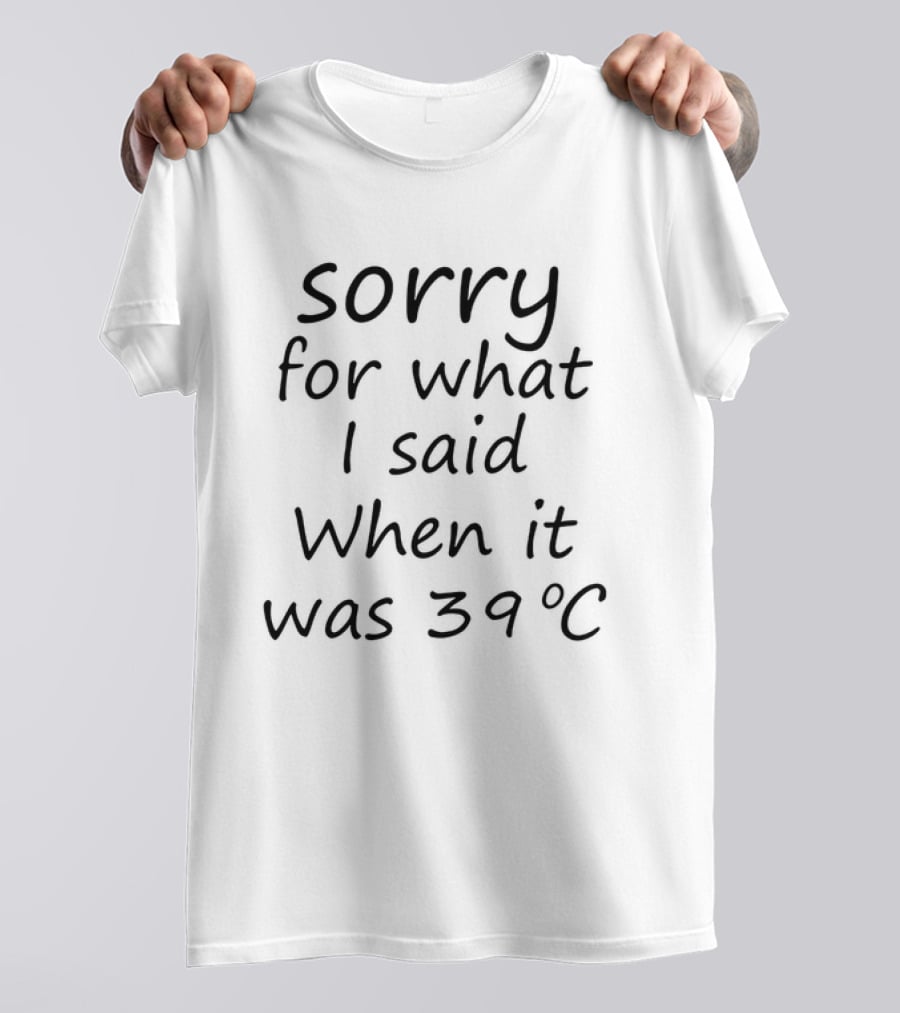 Sorry For What I Said When It Was 39 Degrees Celsius T-Shirt