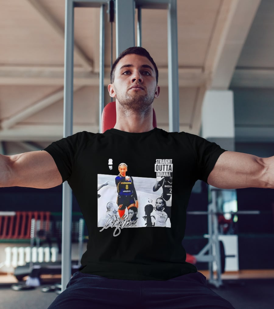 Caitlin Clark Pointing Indiana Fever Basketball Player Straight Outta Indiana T-Shirt