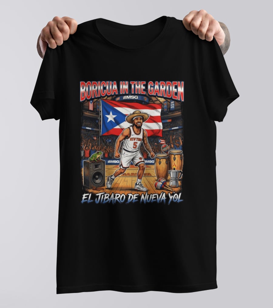 Boricua In The Garden El Jibaro De Nueva Yol Puerto Rico New York Knicks Basketball MSG T-Shirt