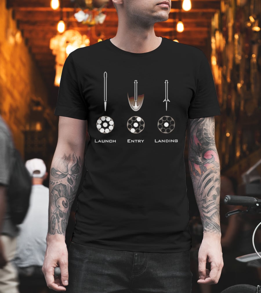 Launch Entry Landing Falcon Rocket Phases T-Shirt