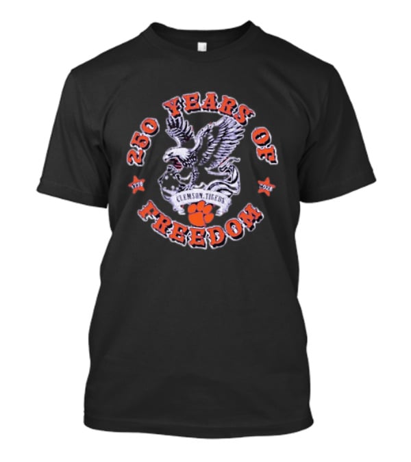 Clemson Tigers 250 Years Of Freedom 1776 2026 Americana Eagle T-Shirt